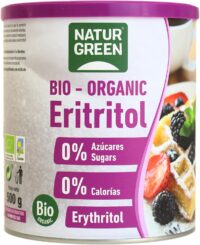 NaturGreen - Eritritol Bio, Edulcorante Natural, Orgánico, Ecológico, Sustutivo del Azúcar, Bajo indice Glucémico, 500 g